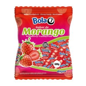 BALA MASTIGAVEL BOLA 7 MORANGO 600G RICLAN