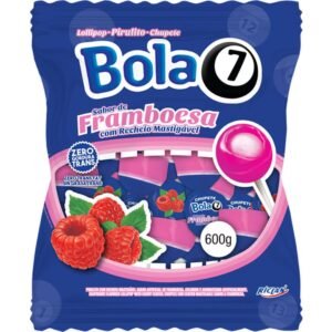 PIRULITO BOLA 7 FRAMBOESA C/RECHEIO 600G RICLAN