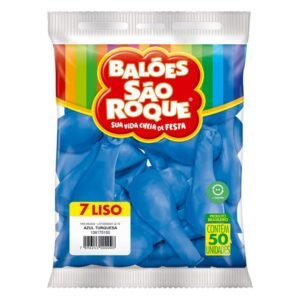 BALAO LISO N.7 LISO AZUL TURQ 50UN SAO ROQUE