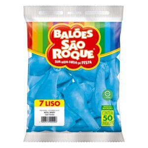 BALAO LISO N.7 AZUL BABY 50UN SAO ROQUE