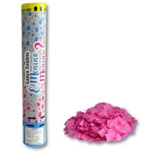 LANCA CONFETE CHA REVELACAO ROSA 30CM SILVER