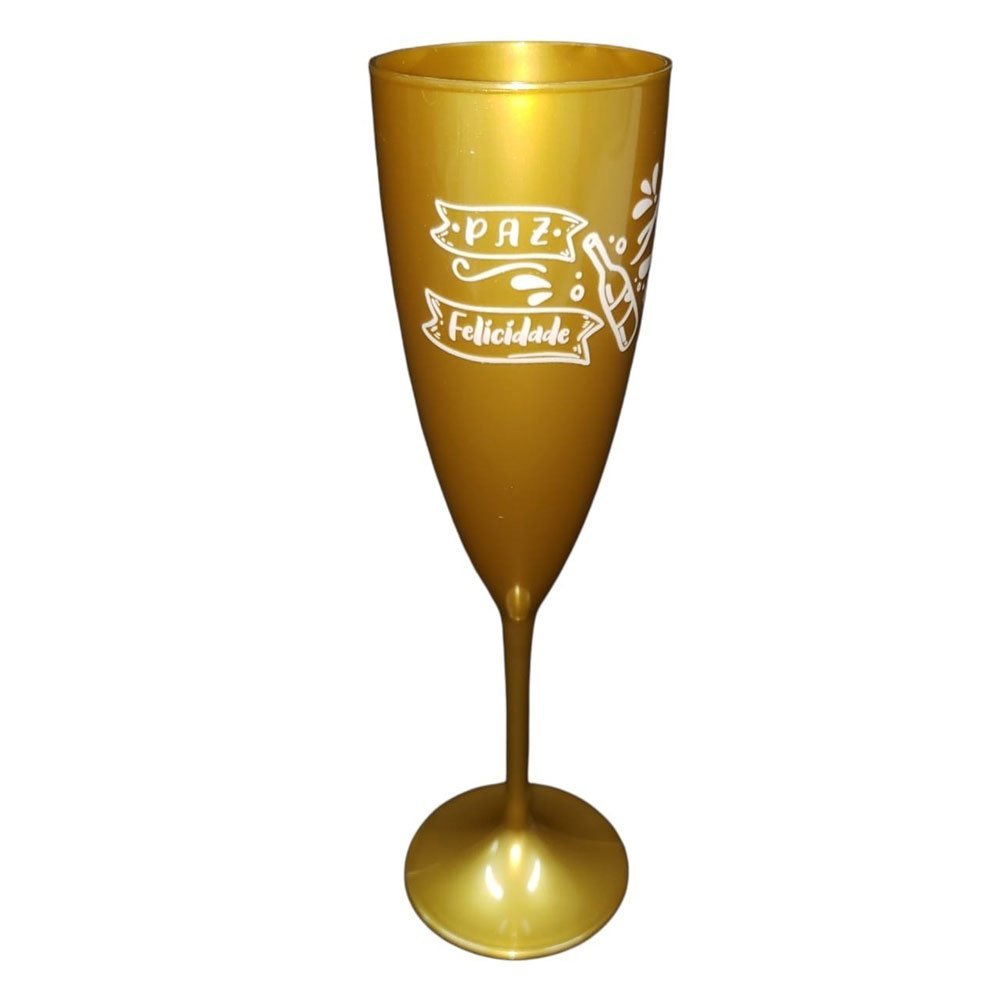 TACA CHAMPANHE PRIME ANO NOVO DOURADO 170ML NEOPLAS