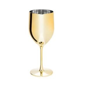 TACA VINHO GENOVA METAL DOURADA 400ML NEOPLAS