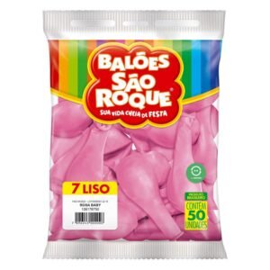 BALAO LISO N.7 ROSA BABY 50UN SAO ROQUE