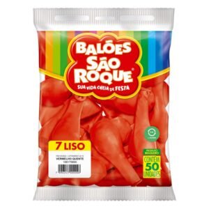 BALAO LISO N.7 VERMELHO QUENTE 50UN SAO ROQUE