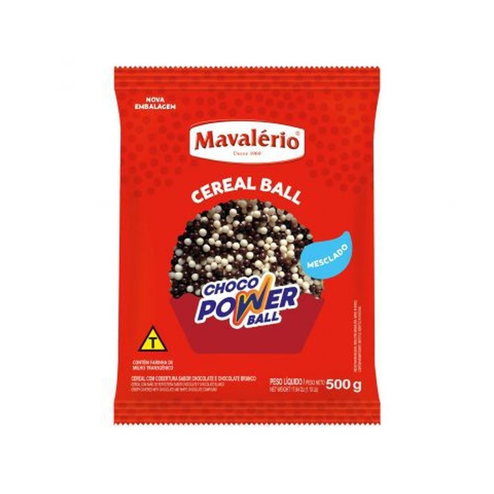 CHOCO POWER BALL MICRO LEITE/BCO 500GR MAVALERIO