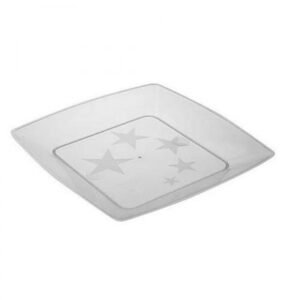 PRATO ACRILICO SQUARE PEQ CRISTAL 10UN PLASTILANIA