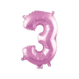 BALAO METAL ROSA CLARO N.3 40CM BRFESTAS