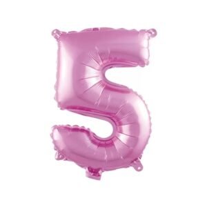 BALAO METAL ROSA CLARO N.5 40CM BRFESTAS