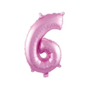 BALAO METAL ROSA CLARO N.6 40CM BRFESTAS