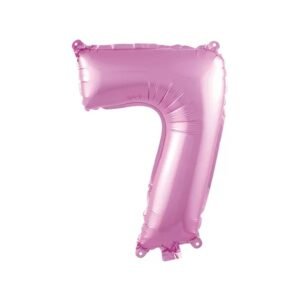 BALAO METAL ROSA CLARO N.7 40CM BRFESTAS