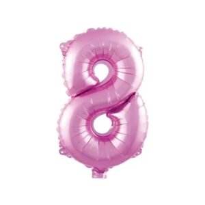 BALAO METAL ROSA CLARO N.8 40CM BRFESTAS