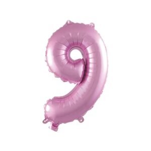 BALAO METAL ROSA CLARO N.9 40CM BRFESTAS