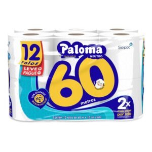 PAPEL HIGIENICO NEUTRO 12UN 60MT PALOMA