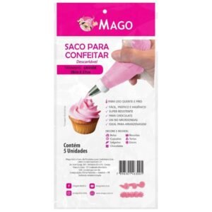 SACO P/CONFEITAR 27X38CM GDE DESCARTAVEL 5UN MAGO