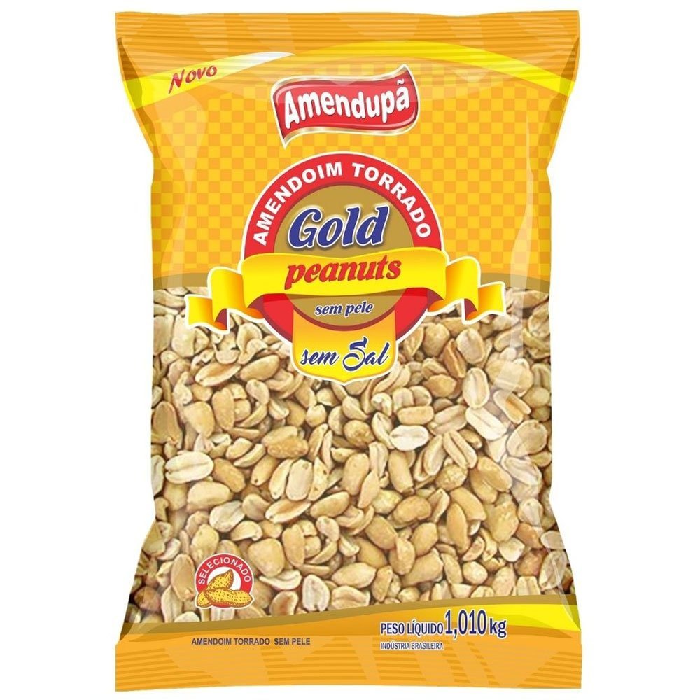 AMENDOIM TORRADO S/SAL S/PELE 1,010KG AMENDUPA