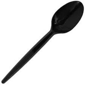 COLHER SOBREMESA PRETA 50UN PLASTILANIA