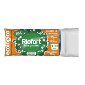 SACO PL LIXO AZUL 100LT 15UN RIOFORT