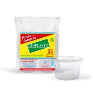 POTE PL 500ML C/TAMPA 25UN RIOPLASTIC