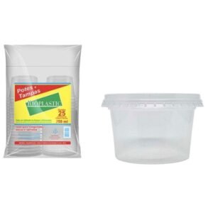 POTE PL 750ML C/TAMPA 25UN RIOPLASTIC