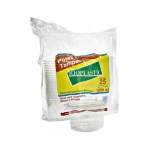 POTE PL 1000ML C/TAMPA 25UN RIOPLASTIC