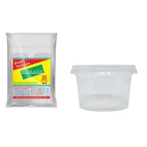 POTE PL 140ML C/TAMPA 25UN RIOPLASTIC