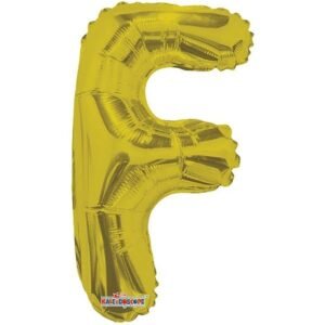 BALAO MET MINISHAPE LETRA F DOURADO REGINA