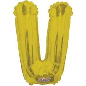 BALAO MET MINISHAPE LETRA V DOURADO REGINA