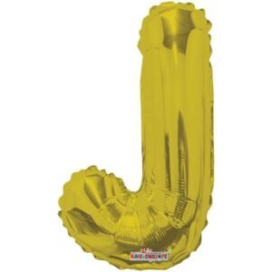 BALAO MET MINISHAPE LETRA J DOURADO REGINA