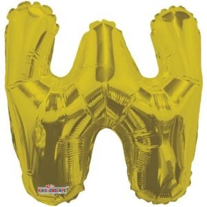 BALAO MET MINISHAPE LETRA W DOURADO REGINA