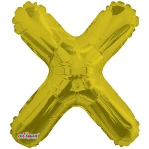 BALAO MET MINISHAPE LETRA X DOURADO REGINA