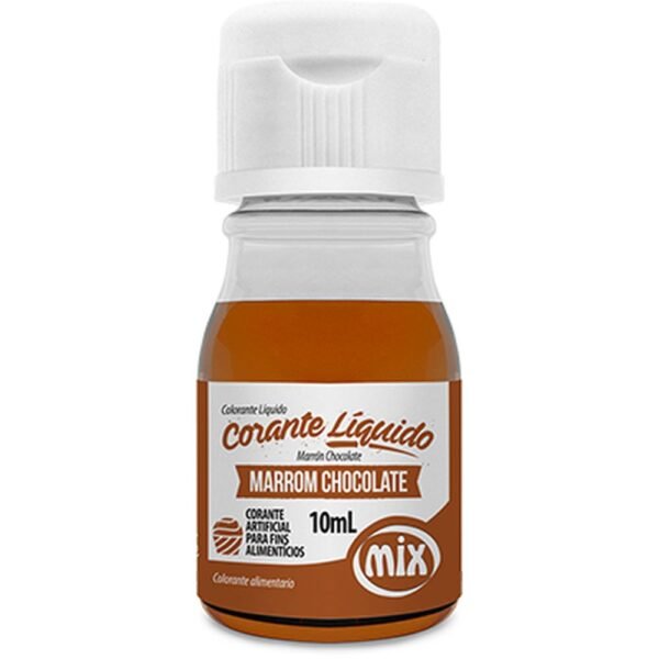 CORANTE LIQUIDO MARROM CHOCOLATE 10ML MIX