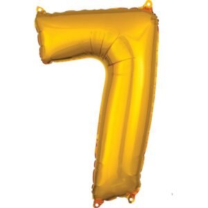 BALAO METALIZADO NUMERO 7 OURO 14" CROMUS