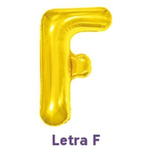 BALAO METAL LETRA F DOURADO 40CM MAKE+