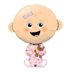 BALAO METALIZADO BEBE MENINA 33,5CM BRFESTAS