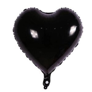 BALAO METALIZADO CORACAO PRETO 45CM BRFESTAS