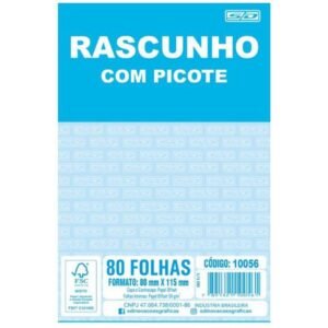 BLOCO RASCUNHO 8X11,5CM REF10056 C/PICOTE S/PAUTA 80F