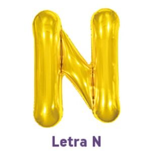 BALAO METAL LETRA N DOURADO 40CM MAKE+