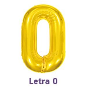 BALAO METAL LETRA O DOURADO 40CM MAKE+