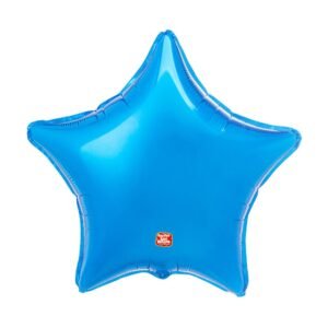BALAO METAL ESTRELA AZUL 22CM SAO ROQUE