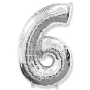 BALAO METAL N.6 75CM PRATA