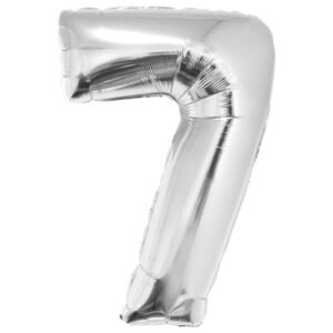 BALAO METALIZADO N.7 75CM PRATA