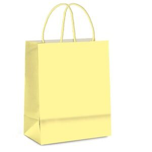 SACOLA PAPEL AMARELO BEBE P 21,5X15X8 CROMUS