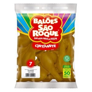 BALAO N.7 CINTILANTE DOURADO 50UN SAO ROQUE