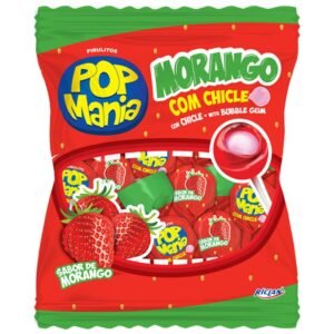 PIRULITO POP MANIA MORANGO C/CHICLE 500G RICLAN