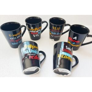 CANECA 220ML PRETA MOTIVACAO UN