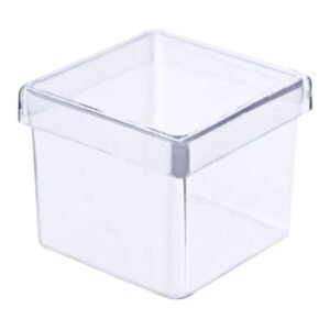 CAIXA ACRILICA 5X5CM TPA CRISTAL 10UN PIFFER