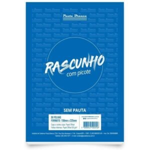 BLOCO RASCUNHO 158X225 C/PICOTE S/PAUTA 50F PAUTA BRANCA