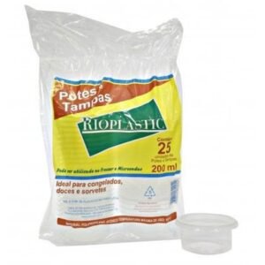 POTE PL 200ML C/TAMPA 25UN RIOPLASTIC