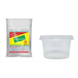 POTE PL 350ML C/TAMPA 25UN RIOPLASTIC